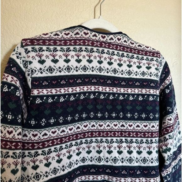 Vintage‎ Grandma Knit Floral Heart Mod Print Sweater Cardigan Sz M - Picture 6 of 6